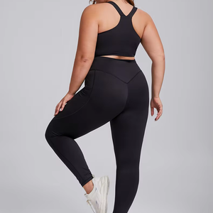 Conjunto Deportivo <span class=keywords><strong>de</strong></span> Yoga <span class=keywords><strong>de</strong></span> 2 Piezas para Tallas Grandes, Transpirable, <span class=keywords><strong>de</strong></span> Secado Rápido, Ecológico, con Efecto Moldeador y Absorción <span class=keywords><strong>de</strong></span> Humedad - Product Image 1