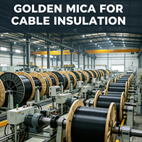 Mica muscovite doré résistant à la chaleur, qualité industrielle, haute résistance diélectrique, matériau isolant pour câbles et bobinages de moteurs