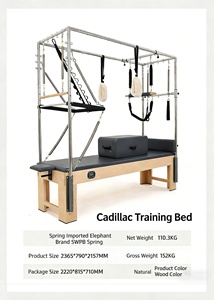 SAERDE Lit de Pilates pliable pour la maison, ensemble cinq pièces avec plateforme de saut et système de poulies - Product Image 2