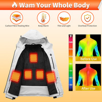 Veste chauffante pour homme avec 3 niveaux de température, manteau chauffant d'hiver à 5 zones pour l'extérieur en hiver
