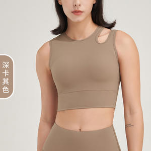 شعار مخصص 80 نايلون 20 سبانديكس قطع النساء أعلى خزان المحاصيل اليوغا اللياقة البدنية مرونة توسيع تنحنح التنس أعلى النشطة - Product Image 6