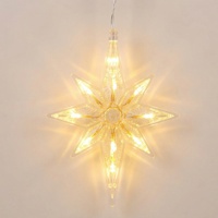Lumières de Noël Polaris Flocon de Neige à Ventouse pour Fenêtre, Alimentées par Piles, LED Étanche IP44, Décoration Suspendue Intérieure/Extérieure pour les Fêtes
