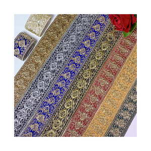 Dentelle brodée ethnique soluble dans l'eau LEIXUSI 4,5 cm, multicolore, style victorien <span class=keywords><strong>pour</strong></span> pyjamas, sous-vêtements, robes, décoration intérieure - Product Image 1