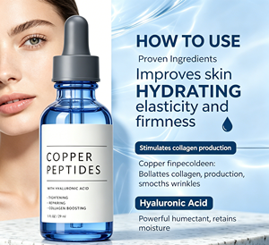 Suero de Péptidos de Cobre de Marca Privada con Ácido Hialurónico 29ml Antienvejecimiento Reafirmante y Tonificante para el Rostro Estimulante de Colágeno Cuidado de la Piel - Product Image 1