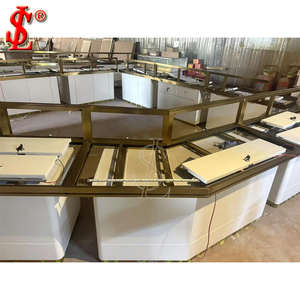 Table de présentation de bijoux haut de gamme moderne, comptoir de boutique de bijoux <span class=keywords><strong>en</strong></span> métal <span class=keywords><strong>et</strong></span> <span class=keywords><strong>verre</strong></span> de luxe, <span class=keywords><strong>vitrine</strong></span> pour magasin de bijoux - Product Image 5