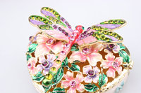 Dropshipping Gift HQ Boîte à bijoux en émail coloré Creative Luxury Home Decor Heart Dragonfly Desktop Ornament Storage Box Gift