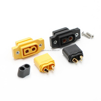 Conectores de Montaje en Panel Amass XT60NE-F, Conectores Hembra de Montaje en Panel Negros XT60NE-F para Baterías RC