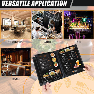 Menú Moderno Multi-Vista con Logotipo Personalizado, Precio Bajo al por Mayor, para Hotel, Bar, Cafetería, Restaurante, A4, Cuero PU Negro, Personalizado OEM/ODM - Product Image 3