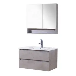 욕실 싱크 캐비닛 범위 공장 도매 저렴한 회색 현대 욕실 벽 화장대 캐비닛 거울