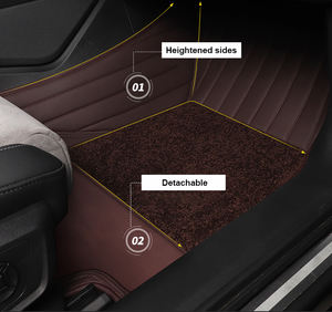 Alfombrillas de Coche Personalizadas para <span class=keywords><strong>Audi</strong></span> A4 A6 A3 Q5 Q7 <span class=keywords><strong>TT</strong></span> A7 Q3, Material Ecológico de Cuero para Asientos Delanteros y Traseros, Juego Completo - Product Image 2