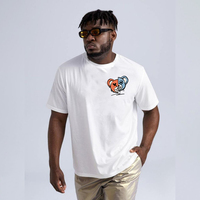 T-shirt tricoté en jersey à col rond de style vintage pour hommes en gros 100% polyester imprimé numérique à manches courtes haut ample grammes