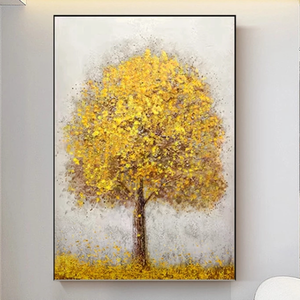 100% peint à la main grande taille Fortune <span class=keywords><strong>arbre</strong></span> décor <span class=keywords><strong>peinture</strong></span> à l'huile toile photo <span class=keywords><strong>abstraite</strong></span> or <span class=keywords><strong>arbre</strong></span> à la main mur Art <span class=keywords><strong>peinture</strong></span> - Product Image 1