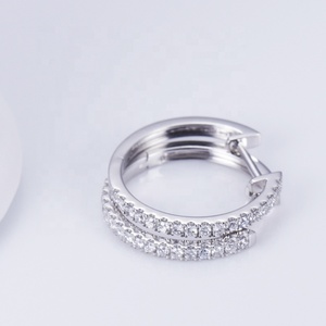 Boucles d'oreilles en or blanc MSE-537 9K/10K/14K/18K personnalisées avec diamants de laboratoire CVD HPHT - Product Image 2