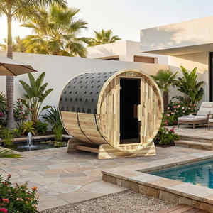 Sauna de Barril Exterior de Madera Sólida Moderna y Terapéutica para Desintoxicación y Alivio del Estrés, Uso en Villas, Spa Ecológico para el Hogar - Product Image 1