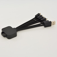 Kabel pengisi daya USB 5 in 1 adaptor Multi USB OEM kualitas tinggi kabel pengisi daya konektor untuk ponsel dengan lampu LED