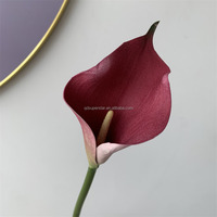 B-922 Super Star Blumen Handgefertigte PU Künstliche Realistische Moderne Stil Rosa Lila Lilien Vasen-Dekoration - Fabrik Großhandelspreis