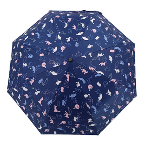 <span class=keywords><strong>Parapluie</strong></span> pour les besoins quotidiens, ouverture manuelle, pliable en 3 sections, avec impression personnalisée sur toute la surface - Product Image 2