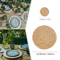 Sous-plats écologiques et durables en jacinthe d'eau, isolants thermiques, circulaires, pour bols, assiettes et casseroles