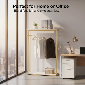 売れ筋の鉄製フロアスタンド型ダブルコートラック、モダンデザイン、耐久性があり安定、ホテル、リビングルーム、モール家具、カスタマイズ可能 - Product Image 2