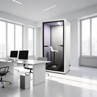 Cabine de bureau acoustique haut de gamme pour espaces de travail modernes |   Cabine insonorisée avec ventilation intelligente, éclairage LED et design modulaire