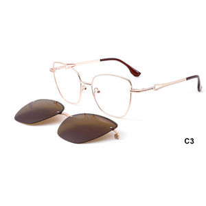 Gafas de Sol Magnéticas de Moda al por Mayor, <span class=keywords><strong>Clip</strong></span> para <span class=keywords><strong>Monturas</strong></span> de Gafas para Mujer, <span class=keywords><strong>Monturas</strong></span> Ópticas de Metal <span class=keywords><strong>con</strong></span> <span class=keywords><strong>Clip</strong></span> para Lentes de Sol - Product Image 3