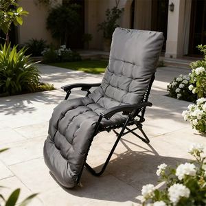 高級アルミポータブルリクライニングゼロ重力椅子折りたたみビーチ用クッション付き - Product Image 2