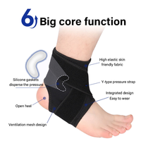 Attelle de cheville réglable en nylon élastique avec support rigide amovible pour compression et soulagement des gonflements