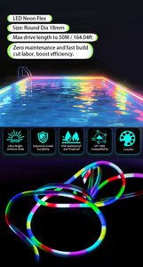 <span class=keywords><strong>Bande</strong></span> LED néon personnalisée pour la décoration de piscine, éclairage extérieur, corde flexible néon 360, étanche IP678 - Product Image 2