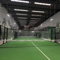 Terrain de padel panoramique standard FIP, intérieur/extérieur, professionnel, équipement complet, prix usine