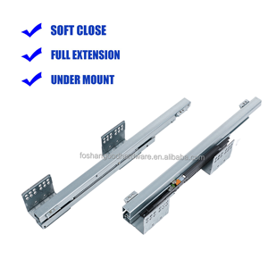Full Extension Undermount <strong>Drawer</strong> Rail For Kitchen Bedroom Concealed Solf-Close Sliding Basket <strong>Drawer</strong> Runners Sliding Cabinet - Product Image 2