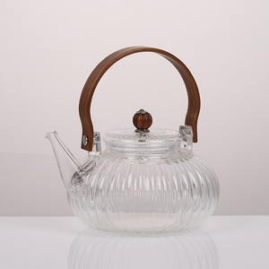 High Quality Pumpkin Inspired 700ml High Borosilicate Glass Handmade Eco-Friendly Food Grade <strong>Hob</strong> Compatible <strong>Kettle</strong> Teapot for - Product Image 1