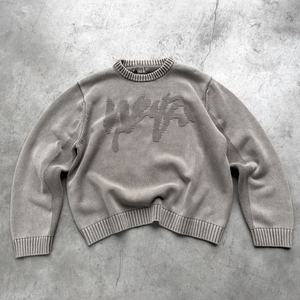 USA Free tax Y2K moda uomo <span class=keywords><strong>Jacquard</strong></span> stampa Streetwear Pullover con Logo personalizzato <span class=keywords><strong>maglieria</strong></span> con ricamo maglione lavorato a maglia - Product Image 3
