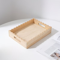 Plateau en bois long et moderne, plateau cadeau en bois pour aromathérapie et bijoux, plateau en bois festonné multi-usage de style nordique
