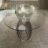 Ensemble de meubles de Table à manger avec chaise, design de luxe, en verre trempé, en métal, personnalisé, Oem, pièces