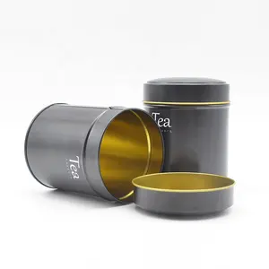 Petite boîte de thé ronde en métal personnalisée en vrac boîte en métal matcha pot en fer blanc à café