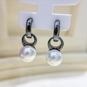 Bijoux en argent S925 à faire soi-même, boucles d'oreilles avec perles plates de 10 à 12 mm, plateau vide et clous d'oreille, accessoires de mode plaqués, taille artisanale 22177 - Product Image 2