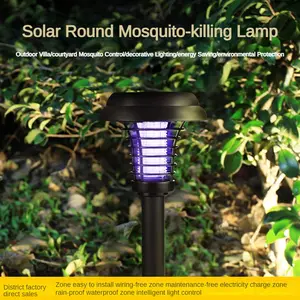 Luz solar para mosquitos, luz blanca púrpura, dos césped, luz para jardín al aire libre, Villa, patio, lámpara para matar mosquitos
