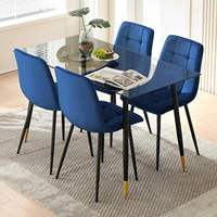 Vente en gros ensemble moderne de 2 chaises de salle à manger rembourrées en velours coussin épais et doux pour restaurant, maison, bureau, cuisine, fauteuil d'appoint