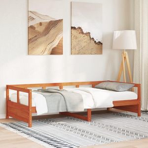 Cuscino in legno di pino solido divano <span class=keywords><strong>letto</strong></span> <span class=keywords><strong>singolo</strong></span> Design moderno per gli ospiti o la notte uso cera marrone <span class=keywords><strong>90x190</strong></span> cm - Product Image 2