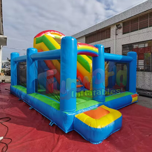 Commercial grade rainbow <b>inflatable</b> bounce house and slide combo chateau gonflable bouncy castle outdoor - Product Image 2