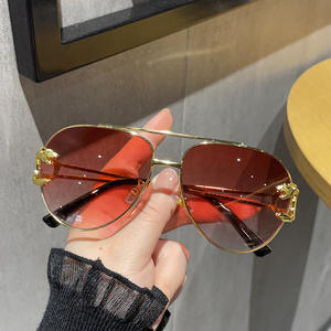 نظارات شمسية طيران بتصميم على شكل فهد بحافة مقطعة للبيع بالجملة بسعر رخيص نظارات شمسية ريترو للنساء والرجال بعدسة مزدوجة نظارات شمسية للطيارين Gafas de sol - Product Image 2