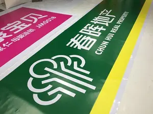Banner flexible de PVC Shalong de gran formato para impresión al aire libre, materiales publicitarios, venta al por mayor, superficie mate frontal iluminada