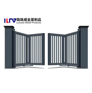 Puerta Corredera Plegable Eléctrica Moderna y Minimalista para Entrada de Vehículos con Motor - Product Image 1