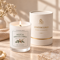 Bougie parfumée en cire de soja blanche de luxe avec logo personnalisé, dans un bocal en verre, pour la décoration de la maison, avec boîte cadeau
