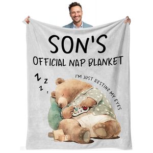 Sleeping Pet Bear Flannel <b>Blanket</b> Throw <b>Blanket</b> Nap <b>Blanket</b> Breathable Skin Friendly for Bed Sofa Couch Custom Print OEM ODM - Product Image 6