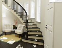 Services de conception et de construction d'escaliers en arc sur mesure pour projets résidentiels de luxe