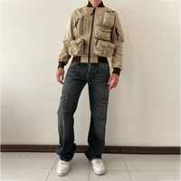 Benutzer definierte Großhandel Hochwertige Fallschirm Fracht Taschen Rippen Bomber jacke für Streetwear Herren