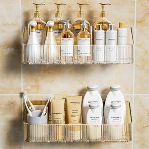 Bathroom Storage Rack Wall Mounted Transparent Rectangular <b>Draining</b> Moisture Proof For Toiletries - Product Image 4