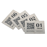 Plaques signalétiques métalliques personnalisées avec logo imprimé, code QR, en acier inoxydable, durables et étanches, pour tables de restaurant