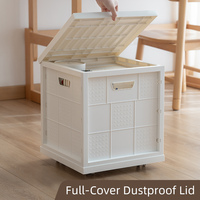 Boîte de rangement en plastique avec couvercle, boîte anti-poussière portable, boîte de rangement détachable pour l'école et le bureau